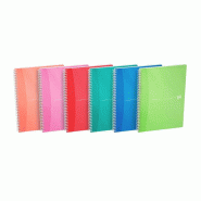 Oxford Lot de 5 Cahier My Colours rel. Intégrale A4, 100p./50 feuilles 90g/m², quadrillé 5x5 + marge, coloris assortis (6) - 3020120029443