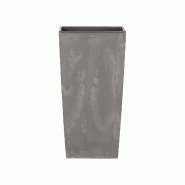 Prosperplast - Pot URBI SQUARE BETON EFFECT 4 L, avec réservoir - 14x14x26,5 cm, coloris Marengo - gris plastique polypropylène ZA4215