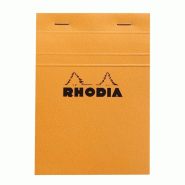 RHODIA 13200Cpack - Bloc-Notes Agrafé N°13 Orange - A6 - Petits Carreaux - 80 Feuilles Détachables - Papier Clairefontaine 80 g/m² - Couverture en