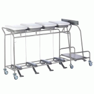 Sclessin 374.785S Chariot Porte-Sacs 4 Sacs Avec Couvercles Professionnel - 374.785S