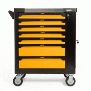 Servante d'atelier 7 tiroirs Porte latérale 4 Roues Verrou à clef Chariot à outils Charge 35 à 45 kg VITO - jaune 5604612746445
