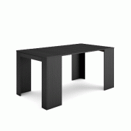 SKRAUT HOME Table console extensible, 160, Pour 8 personnes, Table à Manger, Noir - noir Bois manufacturé 151_17