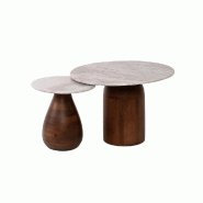 STELLAMEUBLES Set de 2 tables basses BAOBAB - 3667335116584