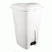 Thouy Conteneur mobile à pédale 110 L - Plastique blanc - 8007025132824