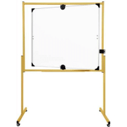 Ulmann tableau pivotant vertical en acier émaillé blanc double face, porte-accessoires, ft l137 x h191 cm