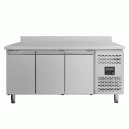 Vaiotec Comptoir congélateur EASYLINE / 3 portes avec crédence - monobloc, 1795 x 700 mm - inox 10013