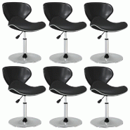 VidaXL Chaises à manger lot de 6 noir similicuir Modèle Vionna - 3088586