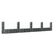 Vidaxl panier de gabion en forme de u avec 5 poteaux fer 500x20x100 cm 151278