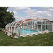 Abri piscine haut romane / télescopique / motorisé / en aluminium et acier