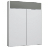 ARMOIRE LIT ESCAMOTABLE ALADYNO BLANC MAT BANDEAU GRIS MAT 160*200 CM