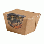 Boîtes à salade kraft profondes compostables 900 ml - Lot de 250 | Colpac