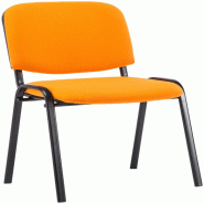 Décoshop26 - Chaise visiteur empilable zone d'attente en tissu orange piètement à 4 pieds en métal noir 10_0003403 - noir métal 3000251564495