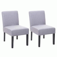 Décoshop26 - Lot de 2 chaises à manger en tissu gris clair pieds en bois design simple siège extra long 04_0000394 - gris 3000253378984 Décoshop26 - Lot de 2 chaises à manger en tissu gris clair pieds en bois design simple siège extra long 04_0000394 - gris 3000253378984