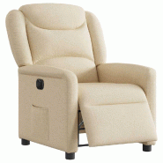 Fauteuil inclinable électrique Crème Tissu Modèle Rerlonora - 8721102961649