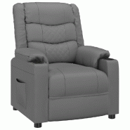 Fauteuil inclinable Gris Similicuir Modèle Mervellaix - 348045