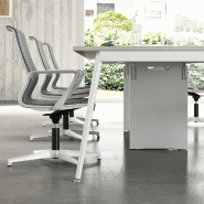 Grande table de réunion X3 - Officity - Blanc 9010, Chêne blanchi, 480_0