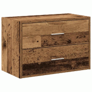 Helloshop26 - Armoire de rangement empilable 60 x 31 x 40 cm avec 2 tiroirs pratique style vintage en bois vieux bois 02_0051201 - Bois massif 3000236