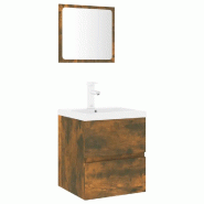 Helloshop26 - Ensemble de meubles de salle de bain moderne rangement pratique 41 x 38,5 x 45 cm en bois d'ingénierie chêne fumé 02_0055332 - Bois m