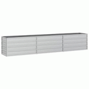 Helloshop26 - Jardinière bac lit surélevé plantes fleurs terrasse jardin de jardin 240 x 40 x 45 cm acier galvanisé argenté Argent 02_0039409 - 3 Helloshop26 - Jardinière bac lit surélevé plantes fleurs terrasse jardin de jardin 240 x 40 x 45 cm acier galvanisé argenté Argent 02_0039409 - 3