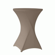 Housse extensible pour table cocktail pliante 80 cm ZOWN Cocktail80 – Sable - marron polyester SPTT-01054