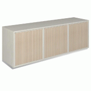 Meuble Vertigo T01 6 tiroirs à l'anglaise MDF nat et noyer clair 180x47x60 cm