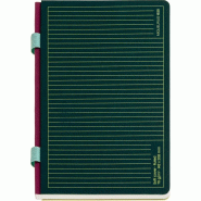 Miquelrius Cahier A5, double intérieur, 86 feuilles lignées et 10 points, couverture en carton, dos en tissu, papier ivoire de 70 g/m², gomme porte