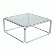 Oviala Business Oviala Table basse carrée L90 cm en métal et en verre transparent - transparent verre 114447