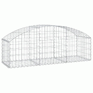 Panier de gabions clôture cage mur de soutènement arqué 150 x 50 x 40/60 cm fer galvanisé Argent 02_0039987 - métal 3000218897536