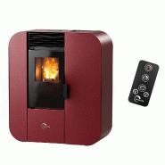 Poêle à granulés Etanche Slim Astral 9,4 kW Bordeaux Sannover - rouge GRPL26010094RSA