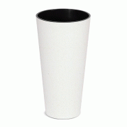 Prosperplast - Pot haut et rond, sans réservoir - 25x25x47,6 cm, capacité de 9 L, coloris Blanc - blanc plastique polypropylène ZA5546