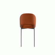 Stones Tabouret de cuisine Fox avec revêtement en tissu couleur rouille et structure en métal noir, design moderne et élégant - Fox - orange méta