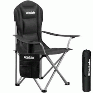 TecTake GmbH tectake Chaise de camping rembourrée pliable MTX noir - 405193 - noir acier 405193 TecTake GmbH tectake Chaise de camping rembourrée pliable MTX noir - 405193 - noir acier 405193