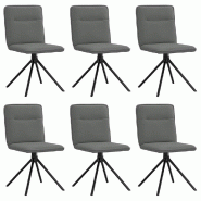 VidaXL Chaises à manger lot de 6 gris foncé tissu Modèle Romena - 3315603