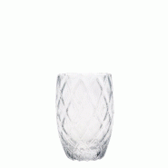 Zafferano Collection Losange Lot De 6 Verres Tumbler En Verre Transparent Travaillé À La Main Avec Décoration À Losanges Pour Un Design Élégant