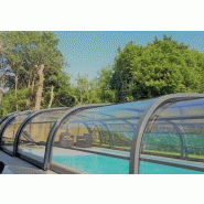 Abri piscine haut Aerys 180 – téléscopique, manuel, en polycarbonate alvéolaire et plein_1