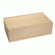 Boîte en bois neutre pour 2 bouteilles - coulisse 20x10.5x34.2cm - bois de paulownia