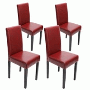 Décoshop26 - Lot de 4 chaises de salle à manger cuisine en cuir rouge pieds en bois foncés design moderne 04_0002096 - 3000047432694 Décoshop26 - Lot de 4 chaises de salle à manger cuisine en cuir rouge pieds en bois foncés design moderne 04_0002096 - 3000047432694