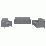 Ensemble de canapés 3 pcs avec coussins Gris clair Tissu Modèle Orion Outdoor - 8721012070219
