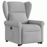 Fauteuil inclinable électrique gris nuage tissu Modèle Orvanel - 8721102963858