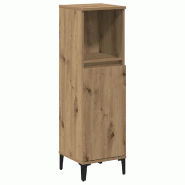 Helloshop26 - Armoire de salle de bain avec rangement modulable 30 x 30 x 100 cm en bois d'ingénierie chêne artisanal 02_0051040 - métal 3000236710862