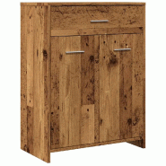 Helloshop26 - Armoire de salle de bain élégante avec tiroir espace de rangement 60 x 33 x 80 cm en bois d'ingénierie vieux bois 02_0050838 - Bois m