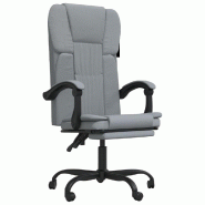 Helloshop26 - Chaise fauteuil siège pivotante de inclinable de bureau informatique étude clair tissu gris 02_0024237 - gris métal 3000215326930