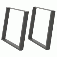 Helloshop26 - Lot de 2 pieds de table à manger en U moderne ajustable 90 x 72-73 cm en acier anthracite 02_0057082 - acier 3000239850862