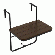 Helloshop26 - Table suspendue pliante 62,5 x 60 x 73/78,5/84 cm ergonomique résistance à la rouille moderne en hips marron 20_0013898 - marron méta