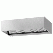 Hotte caisson inox statique 2m avec filtre et éclairage | Profondeur 900 mm
