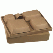 Kit plateau repas Ecokraft vaisselle Quartz carton 36,6x29,5x6,5cm - par 30