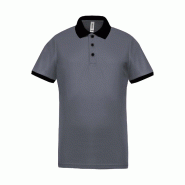 Polo piqué performance homme sporty grey / Black XXL 100% Polyester - XXL 3663639075008