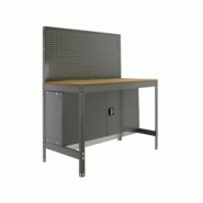 PROREGAL Etabli BUFFALO avec paroi à outils et armoire | HxLxP 84x120x61cm | Capacité de charge 600kg | Galvanisé - argenté métal RS39-04 PROREGAL Etabli BUFFALO avec paroi à outils et armoire | HxLxP 84x120x61cm | Capacité de charge 600kg | Galvanisé - argenté métal RS39-04