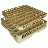 Réhausse casier de lavage 49 compartiments 50x50x4,5cm polypropylène beige