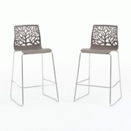 RATTATAN Lot de 2 tabourets de bar en polypropylène, pieds en métal, pour bar, restaurant ou cuisine, au design moderne et élégant – Flora XL †RATTATAN Lot de 2 tabourets de bar en polypropylène, pieds en métal, pour bar, restaurant ou cuisine, au design moderne et élégant – Flora XL â€